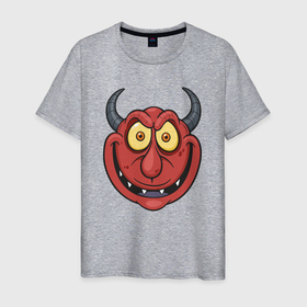 Мужская футболка хлопок с принтом Милый дьяволёнок , 100% хлопок | прямой крой, круглый вырез горловины, длина до линии бедер, слегка спущенное плечо. | 