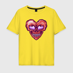 Мужская футболка хлопок Oversize с принтом Сердце демона , 100% хлопок | свободный крой, круглый ворот, “спинка” длиннее передней части | 