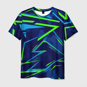 Мужская футболка 3D с принтом Графические зигзаги в Санкт-Петербурге, 100% полиэфир | прямой крой, круглый вырез горловины, длина до линии бедер | 