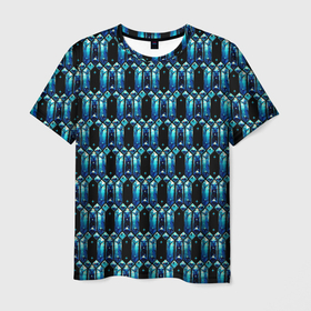 Мужская футболка 3D с принтом Чёрный кристаллический доспех в Екатеринбурге, 100% полиэфир | прямой крой, круглый вырез горловины, длина до линии бедер | 