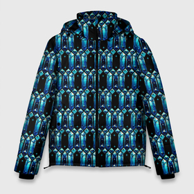 Мужская зимняя куртка 3D с принтом Чёрный кристаллический доспех в Санкт-Петербурге, верх — 100% полиэстер; подкладка — 100% полиэстер; утеплитель — 100% полиэстер | длина ниже бедра, свободный силуэт Оверсайз. Есть воротник-стойка, отстегивающийся капюшон и ветрозащитная планка. 

Боковые карманы с листочкой на кнопках и внутренний карман на молнии. | 