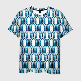 Мужская футболка 3D с принтом Белый кристаллический доспех в Екатеринбурге, 100% полиэфир | прямой крой, круглый вырез горловины, длина до линии бедер | 