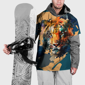 Накидка на куртку 3D с принтом Красивая живопись тигра в Белгороде, 100% полиэстер |  | Тематика изображения на принте: 