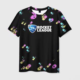 Мужская футболка 3D с принтом Rocket League game в Курске, 100% полиэфир | прямой крой, круглый вырез горловины, длина до линии бедер | 