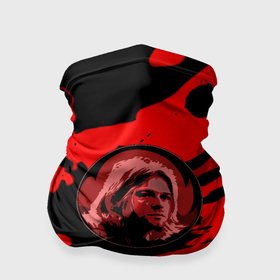 Бандана-труба 3D с принтом Nirvana красные краски рок бенд в Белгороде, 100% полиэстер, ткань с особыми свойствами — Activecool | плотность 150‒180 г/м2; хорошо тянется, но сохраняет форму | Тематика изображения на принте: 