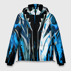 Мужская зимняя куртка 3D с принтом Металл и синие линии в Екатеринбурге, верх — 100% полиэстер; подкладка — 100% полиэстер; утеплитель — 100% полиэстер | длина ниже бедра, свободный силуэт Оверсайз. Есть воротник-стойка, отстегивающийся капюшон и ветрозащитная планка. 

Боковые карманы с листочкой на кнопках и внутренний карман на молнии. | 