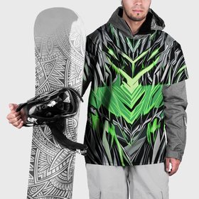 Накидка на куртку 3D с принтом Камень и зелёная энергия в Санкт-Петербурге, 100% полиэстер |  | Тематика изображения на принте: 