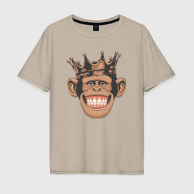 Мужская футболка хлопок Oversize с принтом Monkey king в Белгороде, 100% хлопок | свободный крой, круглый ворот, “спинка” длиннее передней части | Тематика изображения на принте: 