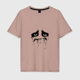 Мужская футболка хлопок Oversize с принтом Вечная грусть в Тюмени, 100% хлопок | свободный крой, круглый ворот, “спинка” длиннее передней части | 