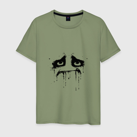 Мужская футболка хлопок с принтом Вечная грусть в Кировске, 100% хлопок | прямой крой, круглый вырез горловины, длина до линии бедер, слегка спущенное плечо. | 