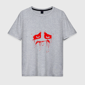 Мужская футболка хлопок Oversize с принтом Красная грусть в Новосибирске, 100% хлопок | свободный крой, круглый ворот, “спинка” длиннее передней части | Тематика изображения на принте: 