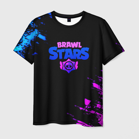 Мужская футболка 3D с принтом Brawl stars neon в Курске, 100% полиэфир | прямой крой, круглый вырез горловины, длина до линии бедер | 