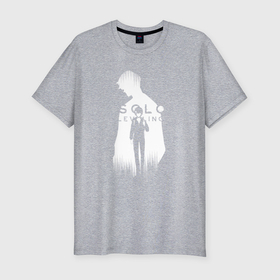 Мужская футболка хлопок Slim с принтом Sung JinWoo Shadow в Тюмени, 92% хлопок, 8% лайкра | приталенный силуэт, круглый вырез ворота, длина до линии бедра, короткий рукав | Тематика изображения на принте: 