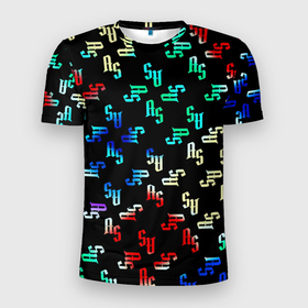 Мужская футболка 3D Slim с принтом Перелив радуги в Кировске, 100% полиэстер с улучшенными характеристиками | приталенный силуэт, круглая горловина, широкие плечи, сужается к линии бедра | 