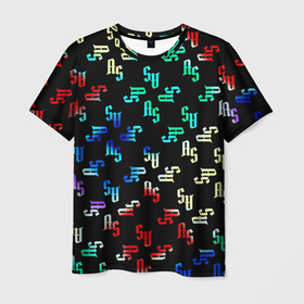 Мужская футболка 3D с принтом Перелив радуги в Екатеринбурге, 100% полиэфир | прямой крой, круглый вырез горловины, длина до линии бедер | 