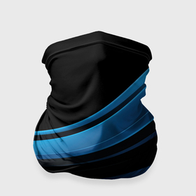 Бандана-труба 3D с принтом Черная и синяя геометрическая абстракция в Новосибирске, 100% полиэстер, ткань с особыми свойствами — Activecool | плотность 150‒180 г/м2; хорошо тянется, но сохраняет форму | 