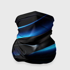 Бандана-труба 3D с принтом Черная и синяя геометрическая  абстракция в Новосибирске, 100% полиэстер, ткань с особыми свойствами — Activecool | плотность 150‒180 г/м2; хорошо тянется, но сохраняет форму | 