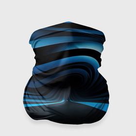 Бандана-труба 3D с принтом Синии   волны  абстракции  на черном фоне в Новосибирске, 100% полиэстер, ткань с особыми свойствами — Activecool | плотность 150‒180 г/м2; хорошо тянется, но сохраняет форму | 