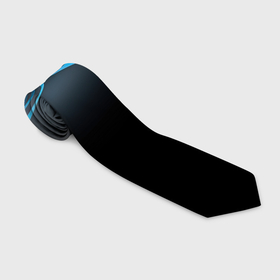 Галстук 3D с принтом Синии   волны  абстракции  на черном фоне в Белгороде, 100% полиэстер | Длина 148 см; Плотность 150-180 г/м2 | Тематика изображения на принте: 