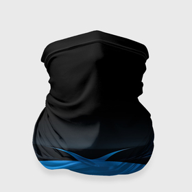 Бандана-труба 3D с принтом Геометрическая  абстракция  черных  и  синих волн в Новосибирске, 100% полиэстер, ткань с особыми свойствами — Activecool | плотность 150‒180 г/м2; хорошо тянется, но сохраняет форму | 