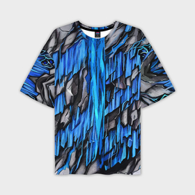 Мужская футболка oversize 3D с принтом Камень и синяя слизь в Кировске,  |  | Тематика изображения на принте: 