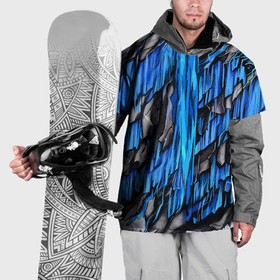 Накидка на куртку 3D с принтом Камень и синяя слизь в Кировске, 100% полиэстер |  | Тематика изображения на принте: 