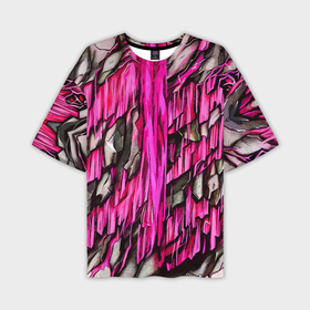 Мужская футболка oversize 3D с принтом Камень и розовая слизь в Кировске,  |  | 