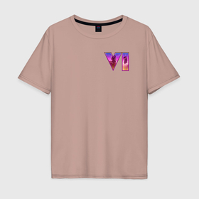 Мужская футболка хлопок Oversize с принтом GTA VI   logo в Курске, 100% хлопок | свободный крой, круглый ворот, “спинка” длиннее передней части | 