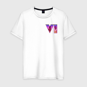 Мужская футболка хлопок с принтом GTA VI   logo в Белгороде, 100% хлопок | прямой крой, круглый вырез горловины, длина до линии бедер, слегка спущенное плечо. | 