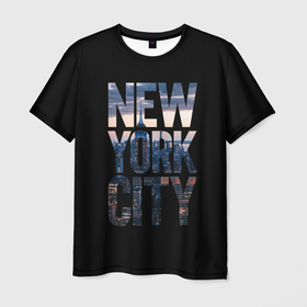 Мужская футболка 3D с принтом New York City   USA в Екатеринбурге, 100% полиэфир | прямой крой, круглый вырез горловины, длина до линии бедер | 