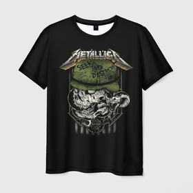 Мужская футболка 3D с принтом Metallica   skull в Тюмени, 100% полиэфир | прямой крой, круглый вырез горловины, длина до линии бедер | 