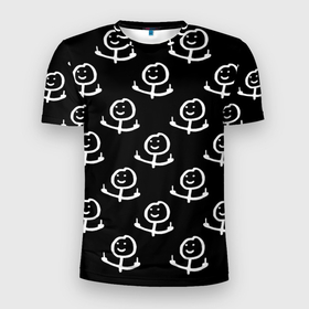 Мужская футболка 3D Slim с принтом Fuck you mem в Новосибирске, 100% полиэстер с улучшенными характеристиками | приталенный силуэт, круглая горловина, широкие плечи, сужается к линии бедра | 