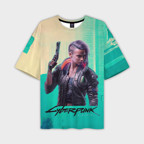 Мужская футболка oversize 3D с принтом Cyberpunk 2077 game color в Курске,  |  | Тематика изображения на принте: 