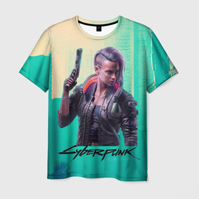 Мужская футболка 3D с принтом Cyberpunk 2077 game color в Санкт-Петербурге, 100% полиэфир | прямой крой, круглый вырез горловины, длина до линии бедер | 