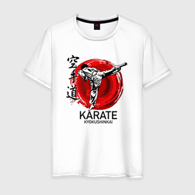 Мужская футболка хлопок с принтом Karate Kyokushinkai , 100% хлопок | прямой крой, круглый вырез горловины, длина до линии бедер, слегка спущенное плечо. | 