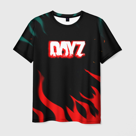 Мужская футболка 3D с принтом Dayz flame в Белгороде, 100% полиэфир | прямой крой, круглый вырез горловины, длина до линии бедер | Тематика изображения на принте: 