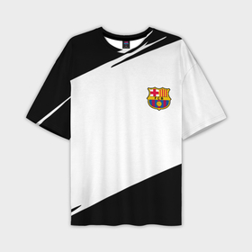 Мужская футболка oversize 3D с принтом Barcelona краски чёрные спорт в Петрозаводске,  |  | 