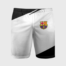 Мужские шорты спортивные с принтом Barcelona краски чёрные спорт в Курске,  |  | 