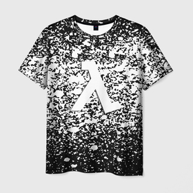 Мужская футболка 3D с принтом Half life splash white в Курске, 100% полиэфир | прямой крой, круглый вырез горловины, длина до линии бедер | 