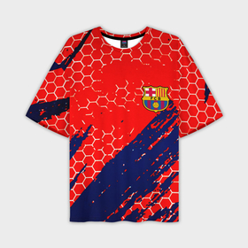 Мужская футболка oversize 3D с принтом Барселона спорт краски текстура в Петрозаводске,  |  | 