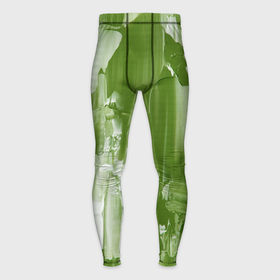 Мужские тайтсы 3D с принтом Текстура белой и зелёной краски ,  |  | Тематика изображения на принте: 