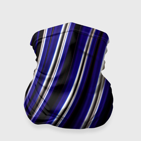Бандана-труба 3D с принтом Синие белые черные объемные полосы в Екатеринбурге, 100% полиэстер, ткань с особыми свойствами — Activecool | плотность 150‒180 г/м2; хорошо тянется, но сохраняет форму | 