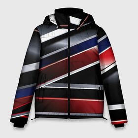 Мужская зимняя куртка 3D с принтом Белые черные красные полосы в Белгороде, верх — 100% полиэстер; подкладка — 100% полиэстер; утеплитель — 100% полиэстер | длина ниже бедра, свободный силуэт Оверсайз. Есть воротник-стойка, отстегивающийся капюшон и ветрозащитная планка. 

Боковые карманы с листочкой на кнопках и внутренний карман на молнии. | Тематика изображения на принте: 