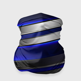 Бандана-труба 3D с принтом Серебряные полосы на ярком синем фоне в Белгороде, 100% полиэстер, ткань с особыми свойствами — Activecool | плотность 150‒180 г/м2; хорошо тянется, но сохраняет форму | 
