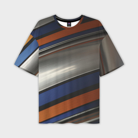Мужская футболка oversize 3D с принтом Разноцветные прямые полосы в Кировске,  |  | Тематика изображения на принте: 