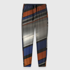 Мужские брюки 3D с принтом Разноцветные прямые полосы в Курске, 100% полиэстер | манжеты по низу, эластичный пояс регулируется шнурком, по бокам два кармана без застежек, внутренняя часть кармана из мелкой сетки | 