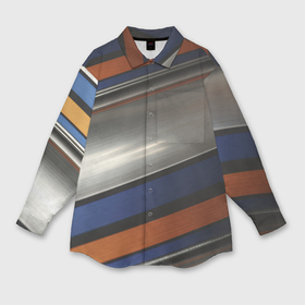 Мужская рубашка oversize 3D с принтом Разноцветные прямые полосы в Кировске,  |  | Тематика изображения на принте: 