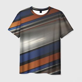 Мужская футболка 3D с принтом Разноцветные прямые полосы в Тюмени, 100% полиэфир | прямой крой, круглый вырез горловины, длина до линии бедер | 