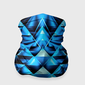 Бандана-труба 3D с принтом Синие абстрактные ромбики в Белгороде, 100% полиэстер, ткань с особыми свойствами — Activecool | плотность 150‒180 г/м2; хорошо тянется, но сохраняет форму | 