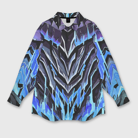 Мужская рубашка oversize 3D с принтом Камень и синяя энергия в Кировске,  |  | Тематика изображения на принте: 